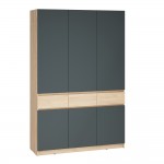 Шкаф распашной Стоуби ШК-1500, Дуб крафт золотой, Серый графит
