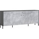 Комод Оливия (металл), Графит, Мрамор Глянец