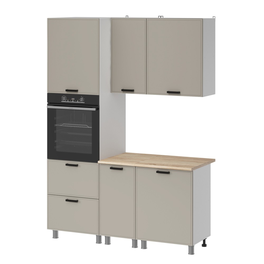 МК Аленушка 1,6м ПД Магнолия Керамика,скоба черный,сонома