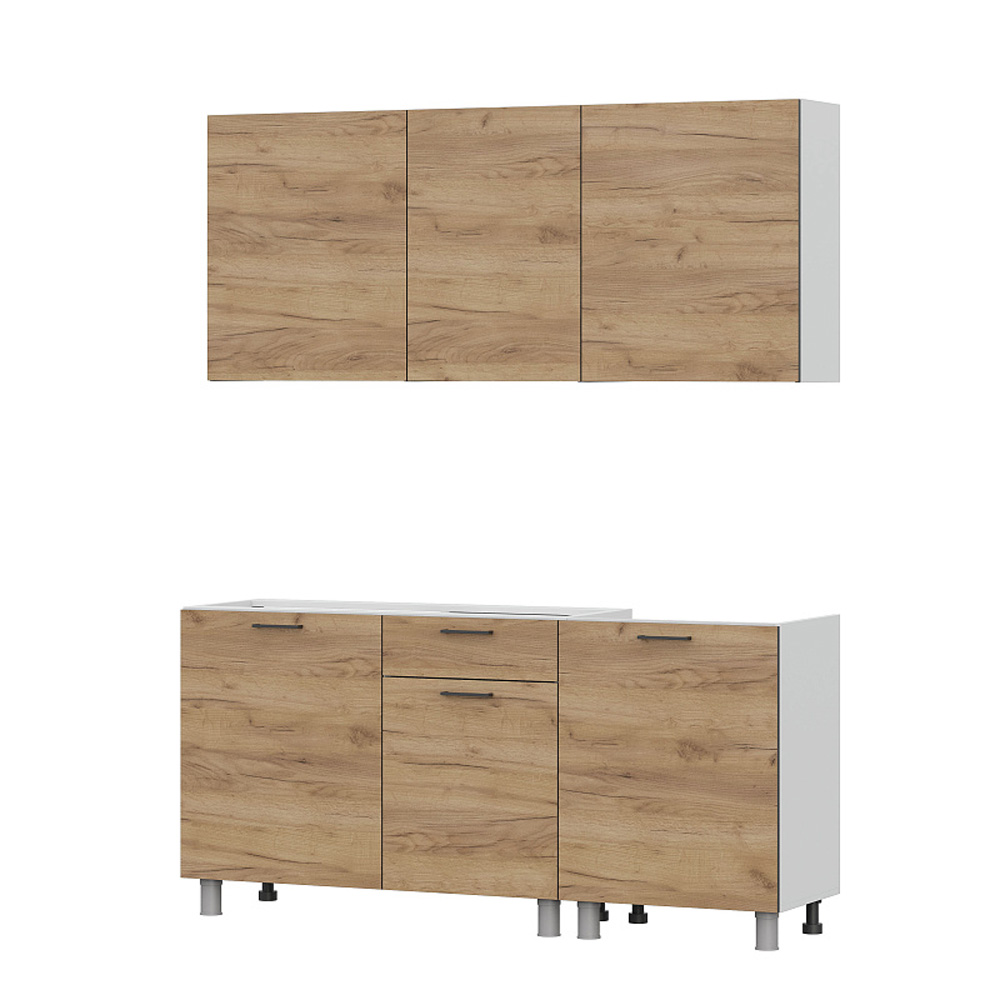 Готовая кухня Лаванда (без столешницы), Дуб золотой