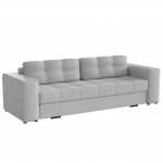 Диван раскладной Виконт, светло-серый/мдф холст белый