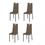 Комплект стульев Орлеан (4 шт), черный велюр коричневый