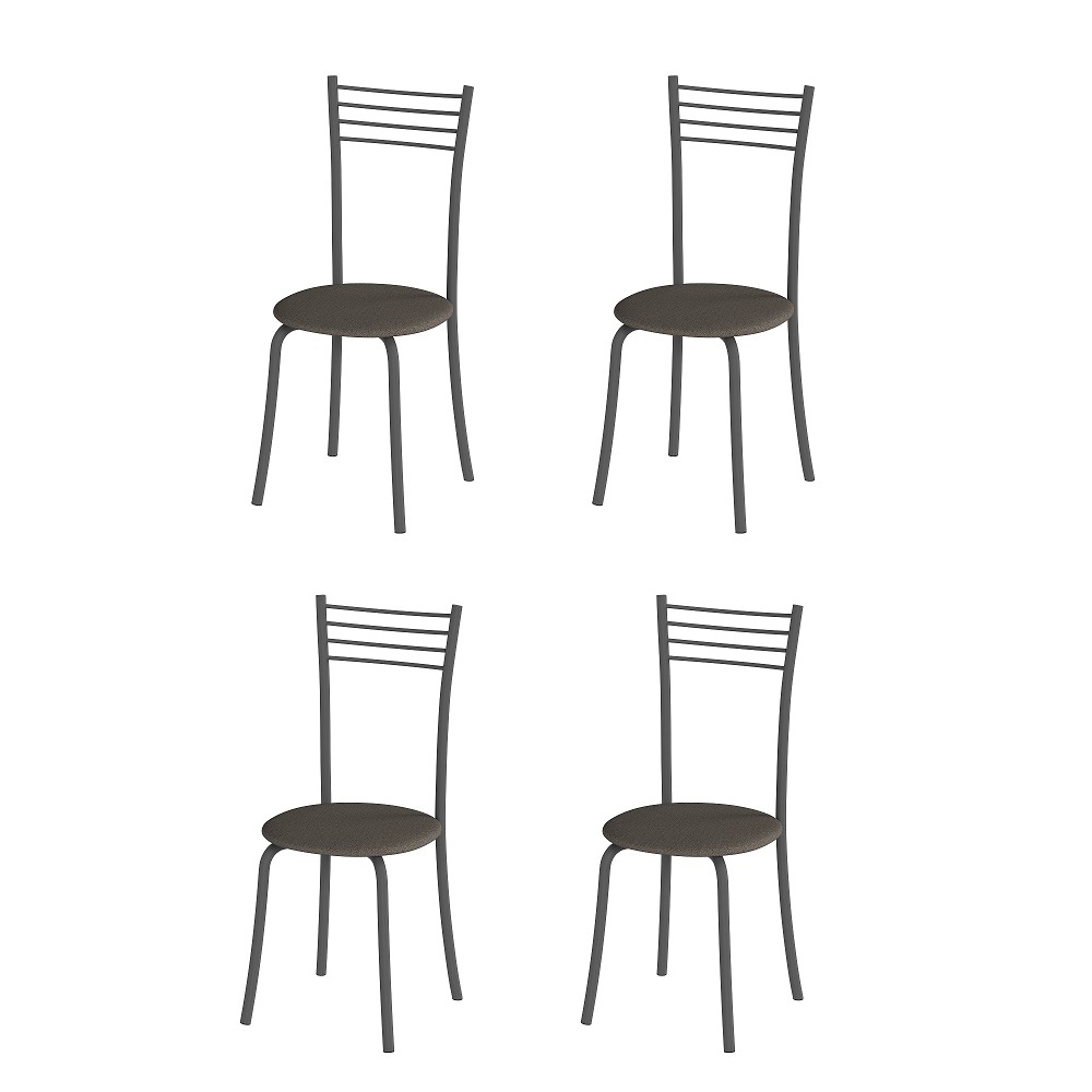 Комплект стульев Кассия (4 шт), графит рогожка коричневая