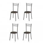 Комплект стульев Кассия (4 шт), графит рогожка коричневая