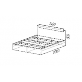 Кровать с настилом ЛДСП ЭКО 140х200, венге