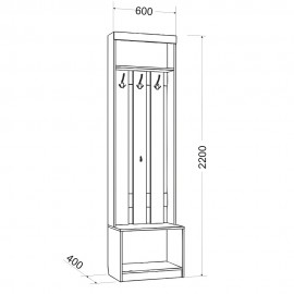 Вешалка в прихожую с тумбой Ева 2 М2 60