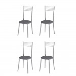 Комплект стульев Кассия (4 шт), хром рогожка серая