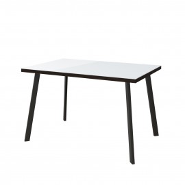 Стол кухонный со стеклом Хагген 120, белый/венге