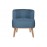 Кресло мягкое Жирон, синий/бук