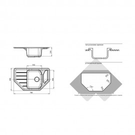 Мойка CORNER 800E, графит