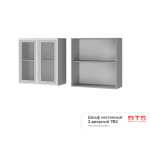 7В2 Шкаф настенный 2-дверный со стеклом Арабика