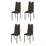 Комплект стульев Орлеан (4 шт), черный велюр бурый