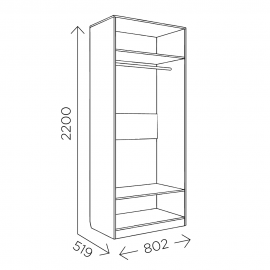 Шкаф двухстворчатый для одежды Богуслава М2