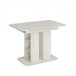 Стол обеденный раздвижной Оливер-04 дуб крафт белый