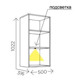 Стеллаж настенный Войтек М5