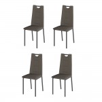 Комплект стульев Орлеан (4 шт), графит рогожка коричневая