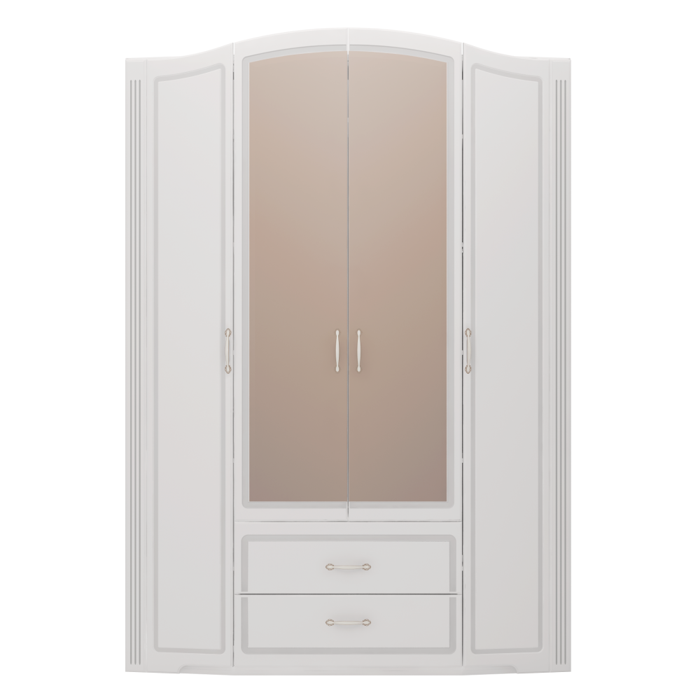Шкаф для одежды 4-х дверный с зеркалами Виктория 02