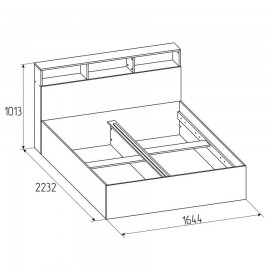 Кровать без основания Морена 160х200, ясень анкор светлый