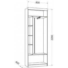 Шкаф для одежды Ева 2 М3