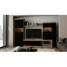 Стенка в гостиную Бастон, дуб делано