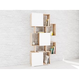 Стеллаж Ромео-9, дуб сонома/белый