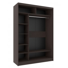 Шкаф-купе двухдверный с зеркалом 1600 Домашний Венге