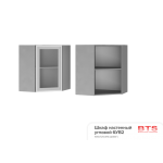 6УВ2 Шкаф настенный угловой со стеклом Титан