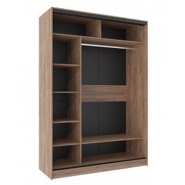 Шкаф-купе двухдверный с зеркалом 1600 Домашний Дуб табачный Craft