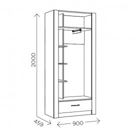 Шкаф двухстворчатый для одежды Ева 5 М1