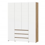 Шкаф четырехстворчатый Некст 1, Дуб золотой, Белый