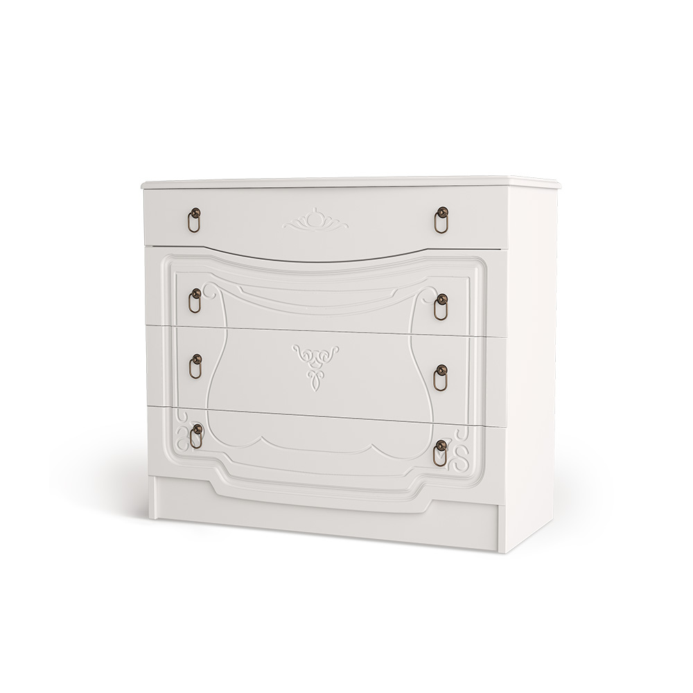 Комод Мария, Белый глянец холодный, Белый