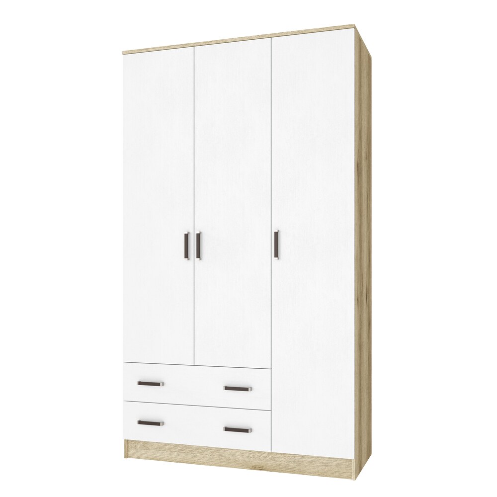 Шкаф комбинированный без зеркала Лагуна, Дуб Делано, Белый