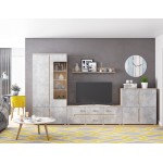 Гостиная Ким Вариант №1, Бетон темный, Сонома