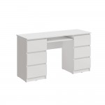 Стол 6 ящиков Челси, Белый глянец холодный, Белый