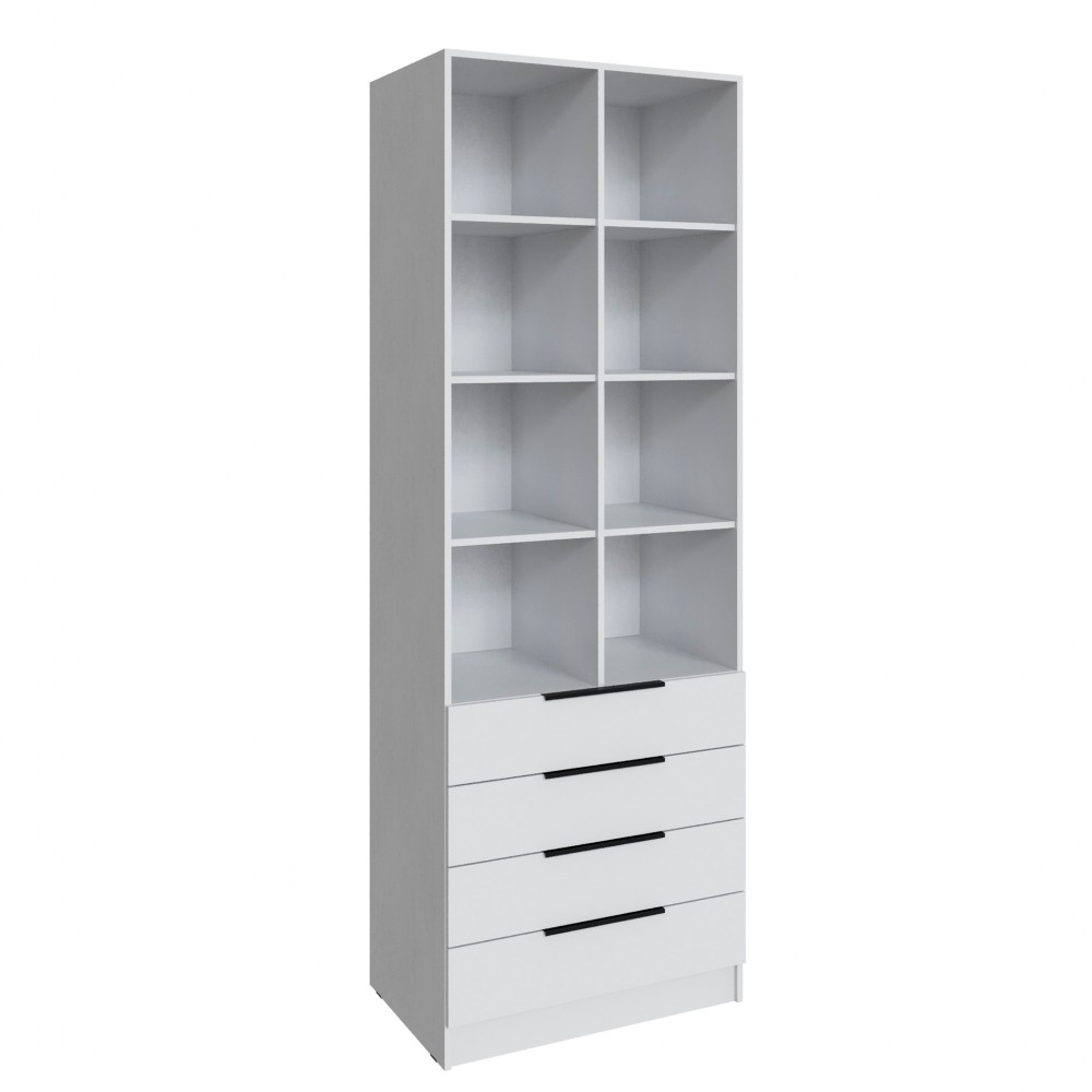 Стеллаж Мадрид (0,8) с 4 ящ. белый