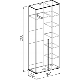 МЕГАПОЛИС №12 Шкаф 2х комби 420 дверь-дверь
