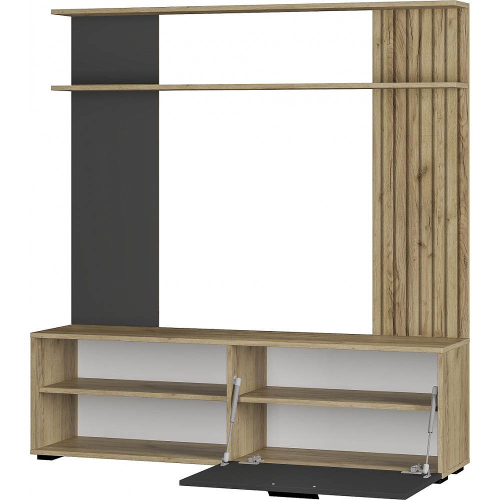 Стенка в гостиную Мишель 1 ГС-05, Крафт;графит