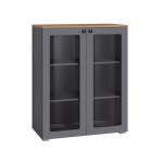 Шкаф-витрина 16.394.01 Остин Серый Графит, Дуб Золотой