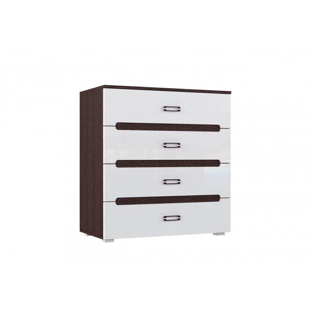 Комод Ким, Белый глянец холодный, Венге