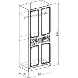 Тиффани Шкаф 2х 0,9