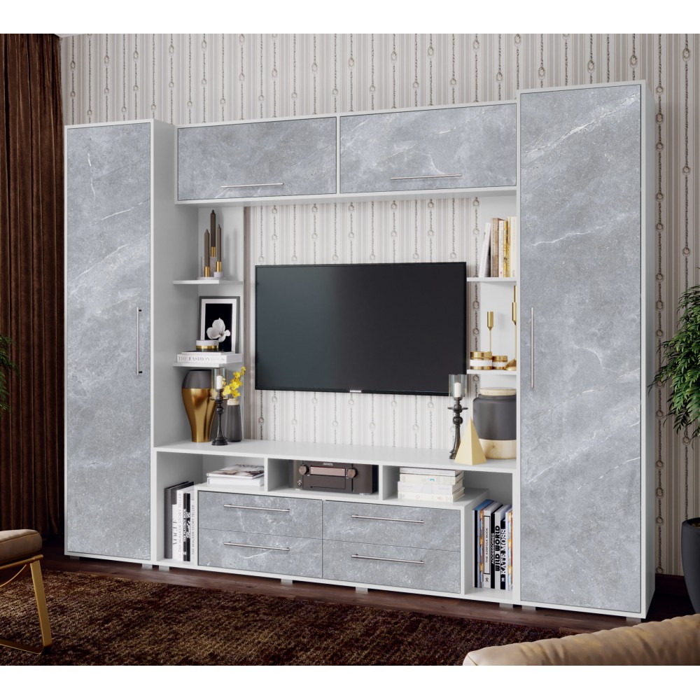 Гостиная Гармония, Мрамор глянец, Белый