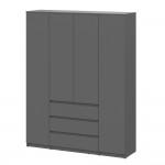 Шкаф для одежды и белья 4х дверный Денвер, графит