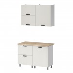 МК Аленушка 1,2м с ящ.в 2 Лотос Молочный,скоба антрацит,сонома