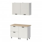 МК Аленушка 1,2м с ящ. Лотос Молочный,скоба антрацит,сонома