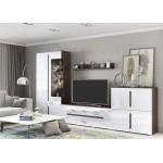 Гостиная Ким Вариант №1, Белый глянец холодный, Венге