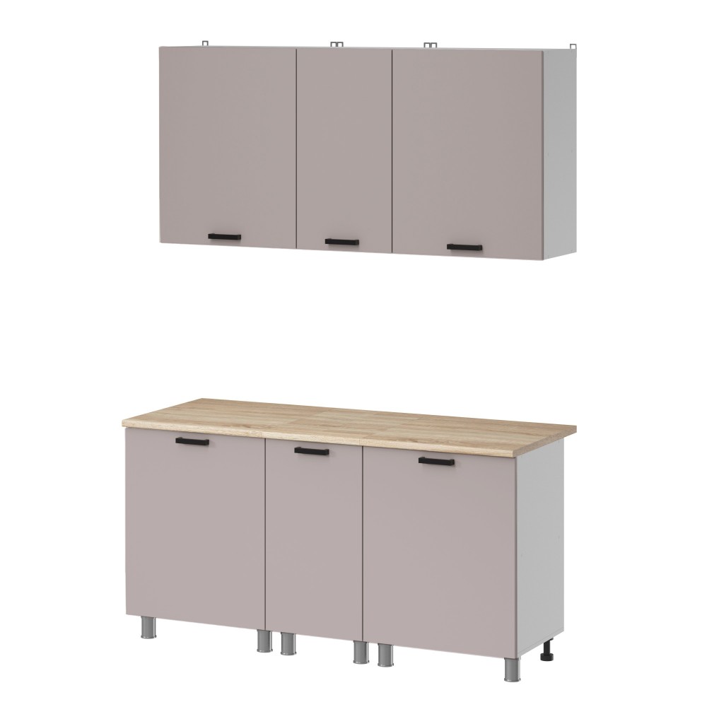 МК Аленушка 1,6м в.3 Лаванда Кашемир,скоба черный,сонома