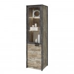 Пенал-стекло Амели, Дуб Юкон, Бетон темный