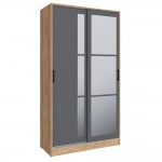 Шкаф-купе Стиль-2 120, Дуб Крафт Золотой, Графит серый