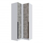 Шкаф угловой Мадрид угол прямой белый/ателье светлое