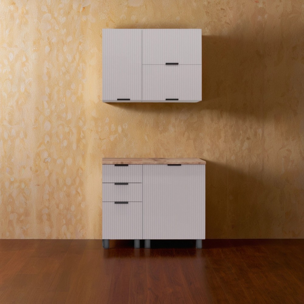 МК Аленушка 1м с 3 ящ Лотос Кашемир,скоба антрацит,сонома